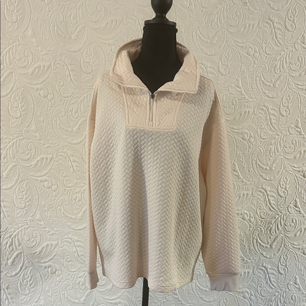 BCG Cream Quilted Women's Turtleneck Sweater